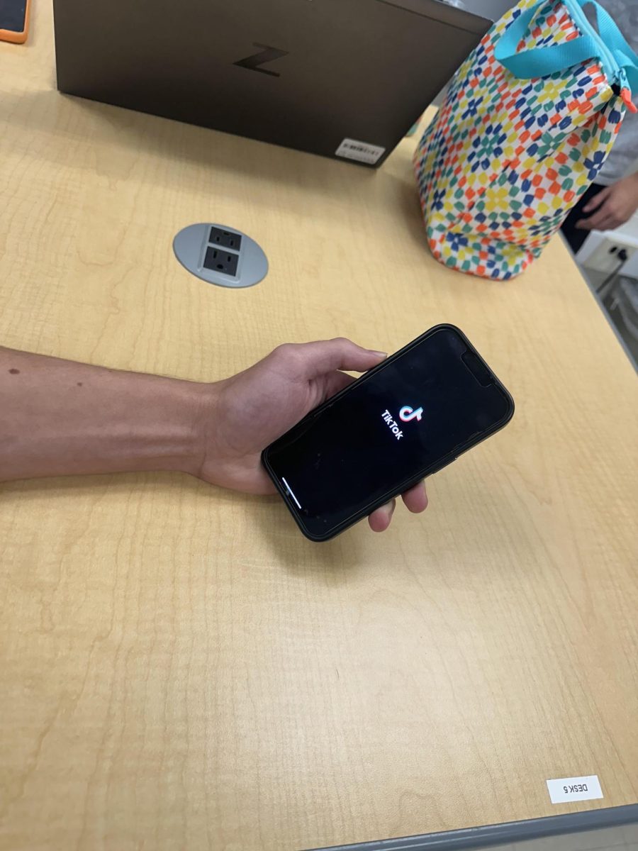 Big Spring student watches TikTok during class. The use of this app can be granted during free time throughout the school day.